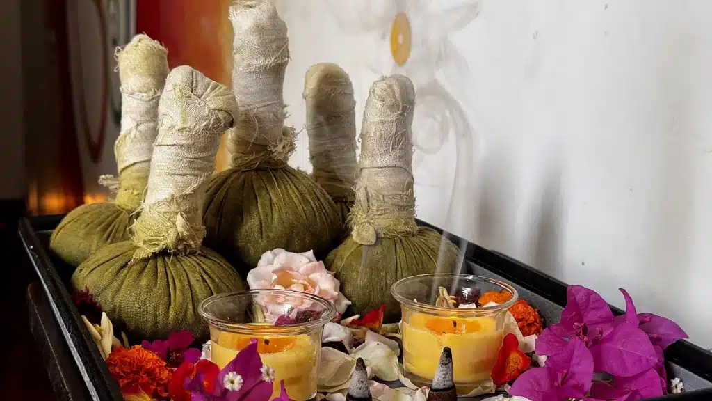 Panchakarma Retreat in Rishikesh: What to Expect Before, During and After 1 Panchakarma retreat in Rishikesh therapy setup with herbal potlis and Ayurveda oils